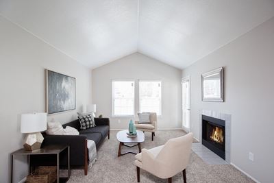 Passage Apartments Living Room and Fireplace